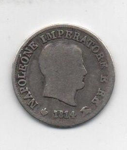 ITALIA DEL AÑO 1814 NAPOLEON DE 10 SOLDI